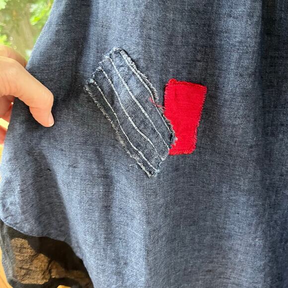 Mara Gibbucci Women's 100% Linen Sleeveless Colorblock Dress Size M - Picture 5 of 8